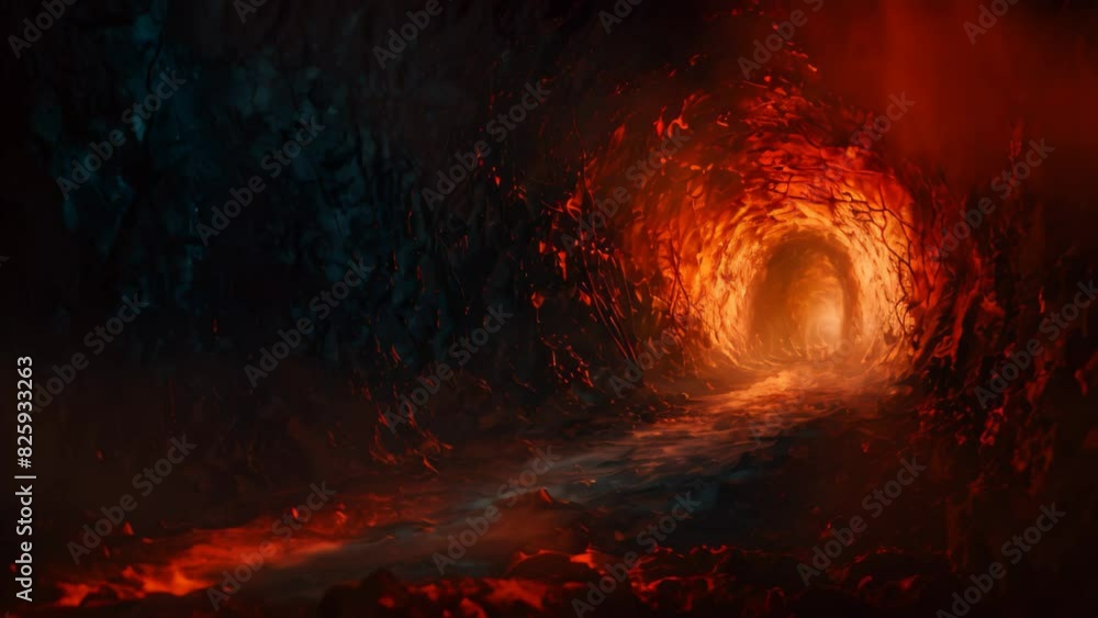 A painting of a tunnel cutting through a dense forest, leading into a mysterious void, A deep, mysterious void waiting to be filled with art A painting of a tunnel cutting through a dense forest, leading into a mysterious void, A deep, mysterious void waiting to be filled with art