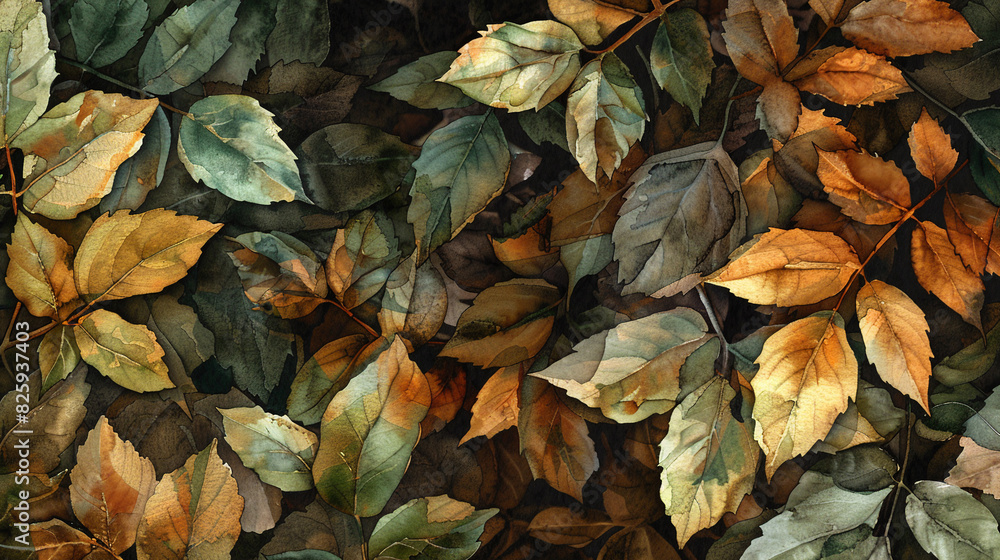 Lush Green Watercolor Leaves with Natural Vibes Lush Green Watercolor Leaves with Natural Vibes