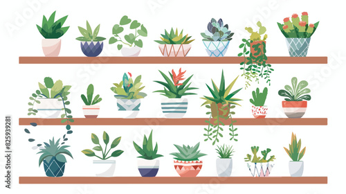 Houseplants shelves. Succulent houseplant stands shel photo