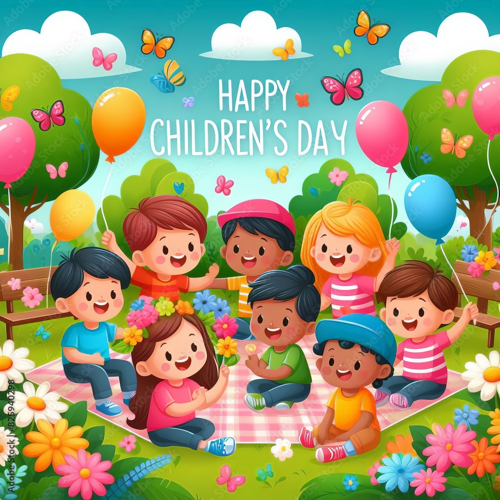 Fototapeta premium Happy Children's Day