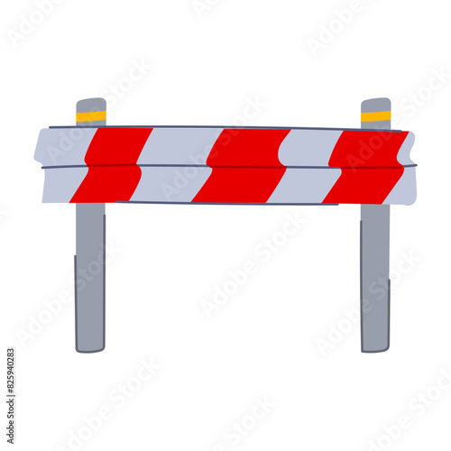 road guard rails cartoon. barrier highway, street side, rail view road guard rails sign. isolated symbol vector illustration