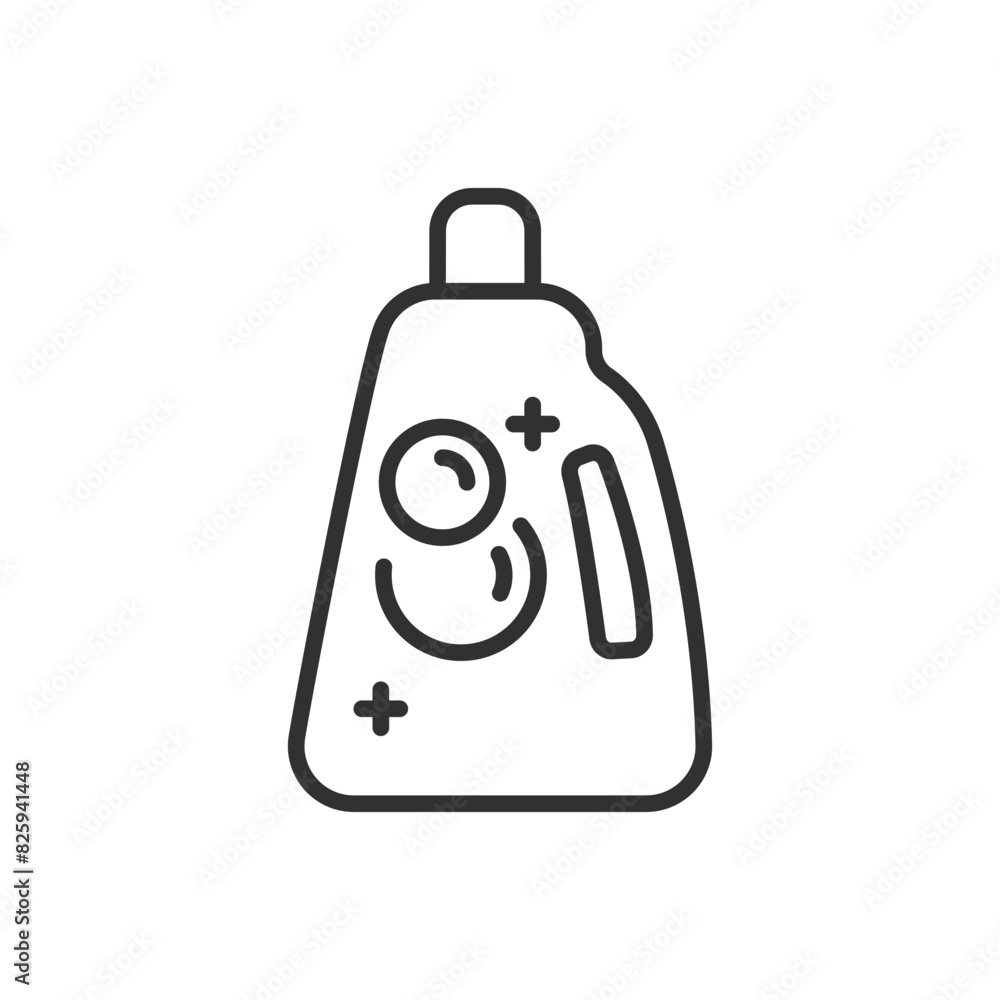 Obraz premium Dishwasher detergent, linear icon. Foaming agent. Line with editable stroke