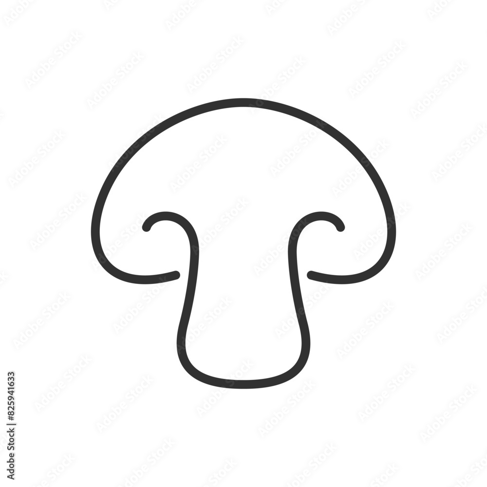 Mushroom. champignon, linear icon. Line with editable stroke Mushroom. champignon, linear icon. Line with editable stroke