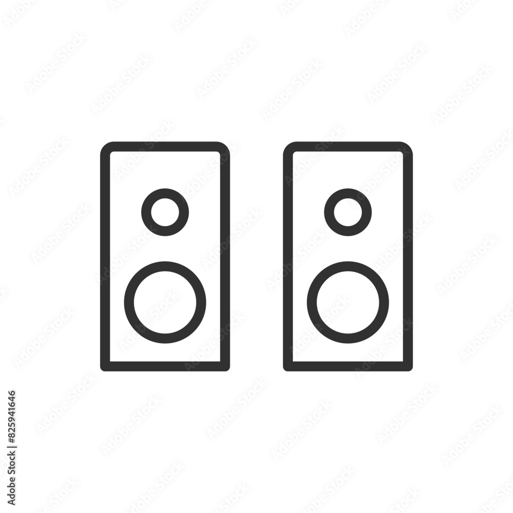 Sound speakers, linear icon. Line with editable stroke Sound speakers, linear icon. Line with editable stroke