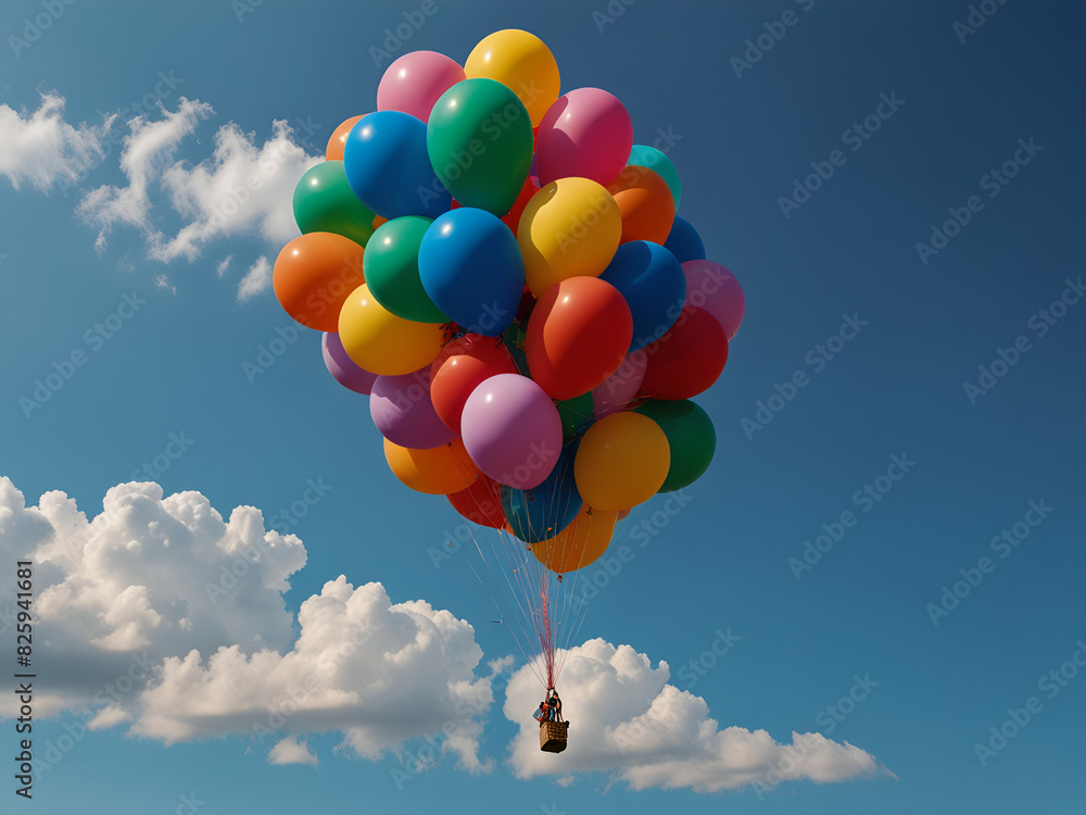 Fototapeta premium balloons flying in the sky, colorful balloons in the sky