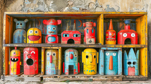 Vibrant handcrafted figures from recycled materials