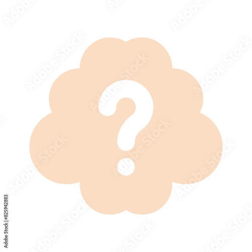 Question mark inside mind, well designed icon of confused mind