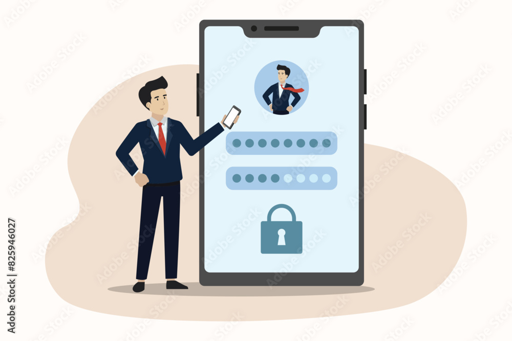 Account security, Developer settings for user login application with mobile phone concept, businessman doing development for mobile phone application login. Account security, Developer settings for user login application with mobile phone concept, businessman doing development for mobile phone application login.