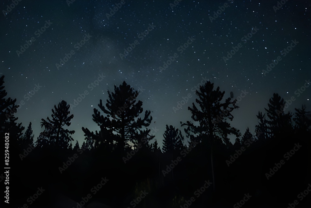 night sky with trees and stars night sky with trees and stars