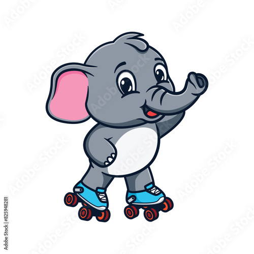 cartoon illustration design of cute and kawaii elephant back to school