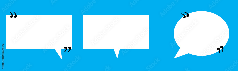 Set of speech bubble quote icons. Flat vector design Set of speech bubble quote icons. Flat vector design