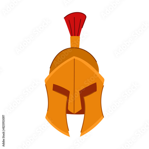 roman spartan helmet cartoon. greek head, greece ancient, armour rome roman spartan helmet sign. isolated symbol vector illustration