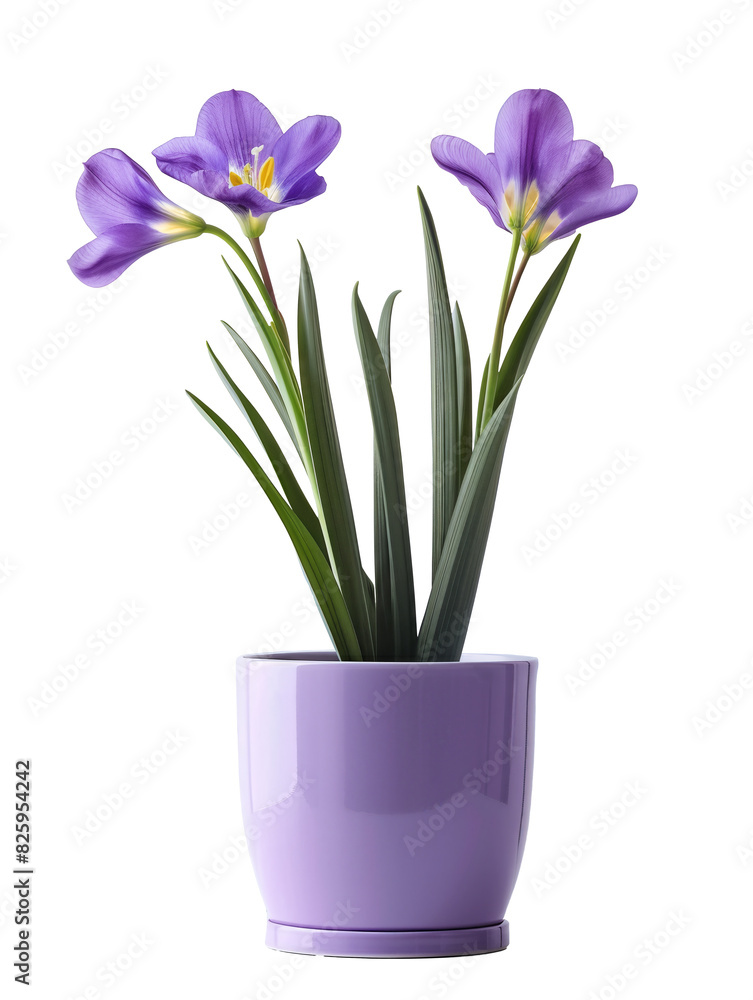 Daffodils in rustic clay pot against transparent background Daffodils in rustic clay pot against transparent background