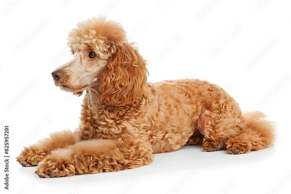 Adorable Poodle Posing in White Studio Adorable Poodle Posing in White Studio