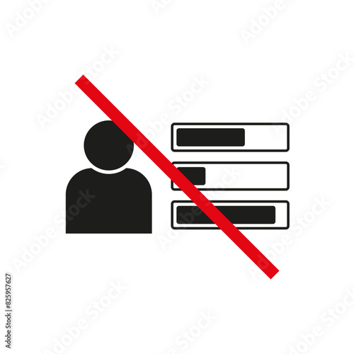 No personal data sharing icon Vector. Privacy concept symbol. User information security.