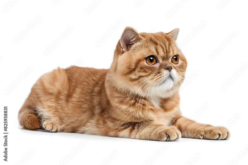 Adorable Scottish Fold Cat Resting Peacefully in Cozy Studio Setting