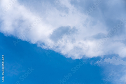 Landscape blue sky with clouds background in summer