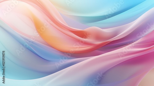 Wallpaper Mural Tranquil spring horizon abstract pale blue and ivory sky with soft apricot clouds drifting gently Torontodigital.ca