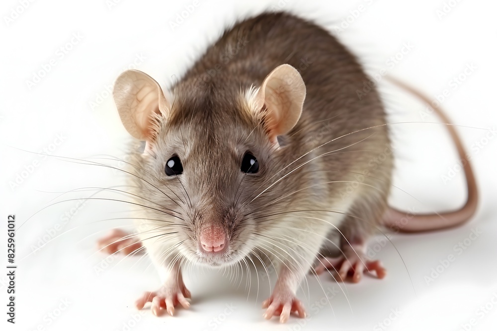 Curious Rodent Portrait on Stark White Background Curious Rodent Portrait on Stark White Background