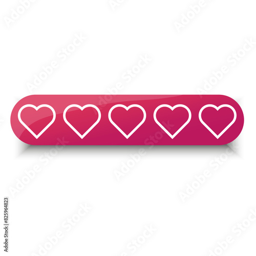 Hearts Rating Bar. Customer Feedback Vector. Satisfaction Level Indicator. Love Meter Concept.
