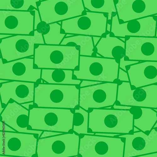 Pile of green banknotes Vector. Money pattern background. Wealth and finance concept. Currency illustration.