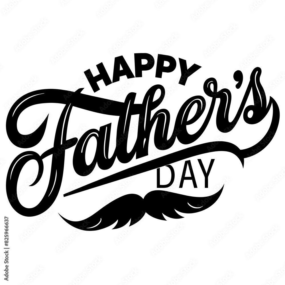 Happy Father's Day silhouette vector art illustration