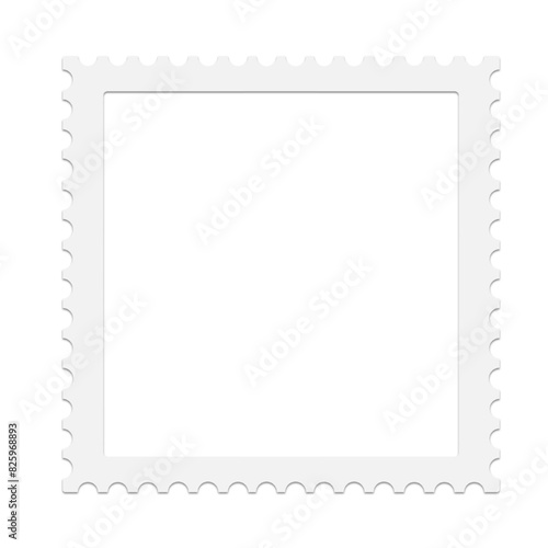 blank postage stamp frame border flat style vector illustration isolated on white and transparent background