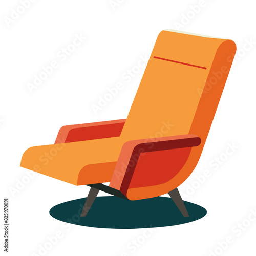 transparent vector image of an orange recliner chair