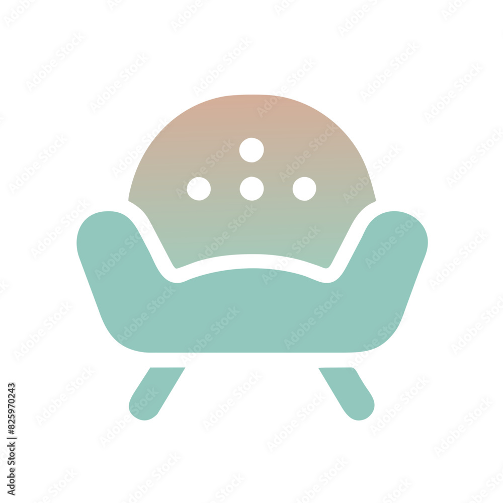 vector image of a teal armchair with button details vector image of a teal armchair with button details
