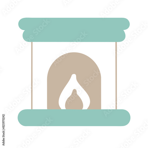 transparent vector image of a fireplace with a mantel