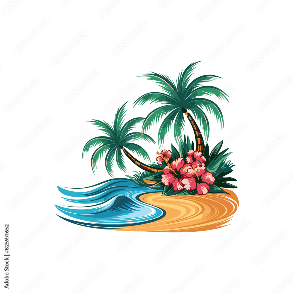 Obraz premium tropical island with palm trees and sea