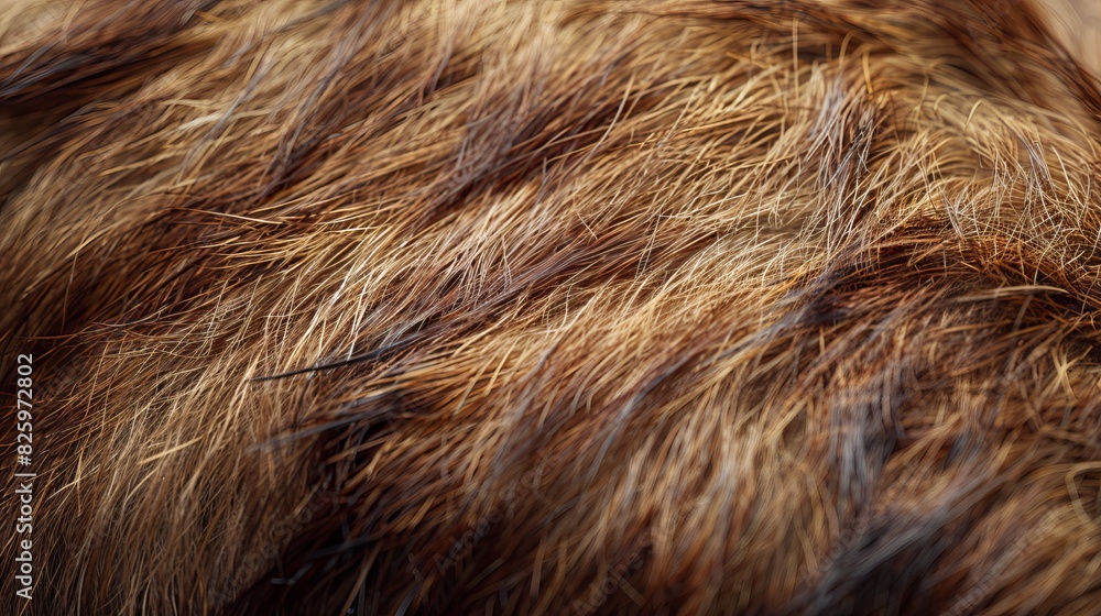 Close-up of deer hair, beautifully groomed, isolated background, studio lighting, showcasing texture and shine Close-up of deer hair, beautifully groomed, isolated background, studio lighting, showcasing texture and shine
