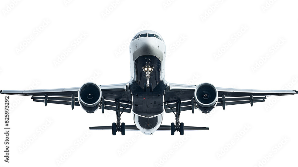 Flying airplane on white background. Flying airplane on white background.
