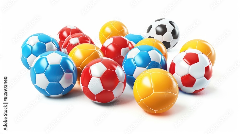 Balls. Sports Shop Logo with Group of Balls for Team Games, Isolated on White Background Balls. Sports Shop Logo with Group of Balls for Team Games, Isolated on White Background