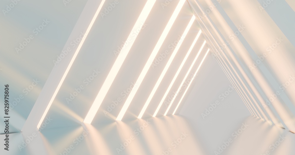 Obraz premium Abstract architecture background geometric arched interior 3d render