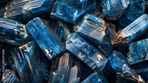 Kyanite crystal blue mesmerizing  background photo
