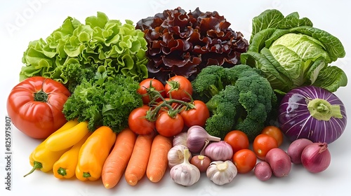 Vibrant Assortment of Fresh Nutritious Produce for Healthy Cooking and Eating