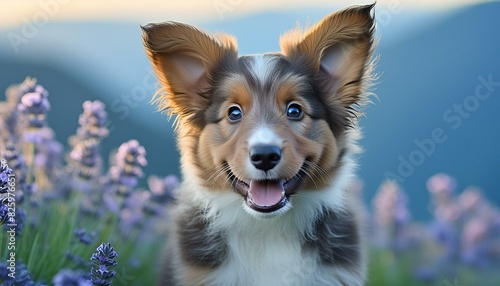 portrait d'un chien jeune et heureux, en ia photo