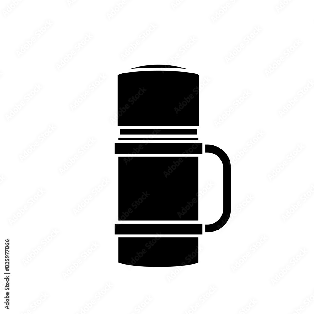 Thermos icon vector. Thermal mug illustration sign. Hot drink symbol or logo. Thermos icon vector. Thermal mug illustration sign. Hot drink symbol or logo.