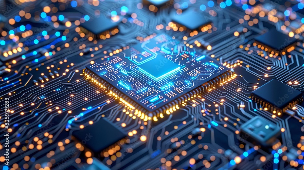 Visuals of semiconductors being used in cuttingedge technologies like AI, IoT devices, autonomous vehicles, and 5G networks Visuals of semiconductors being used in cuttingedge technologies like AI, IoT devices, autonomous vehicles, and 5G networks