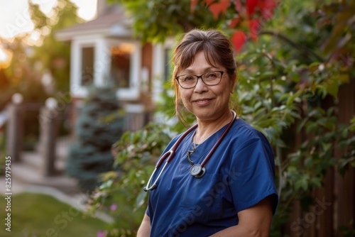 Against a serene backdrop  a nurse s compassionate spirit shines brightly. With empathy in her heart and skill in her hands  she stands ready to provide comfort and care to those in need  a beacon of