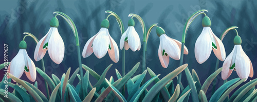 Snowdrop flower. vector simple illustration