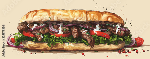 Donner kebab. vector simple illustration