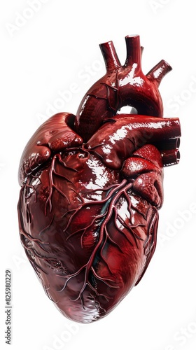 Wallpaper Mural Realistic 3D Scanned Heart with Natural Light, Clipping Path on White Background Torontodigital.ca