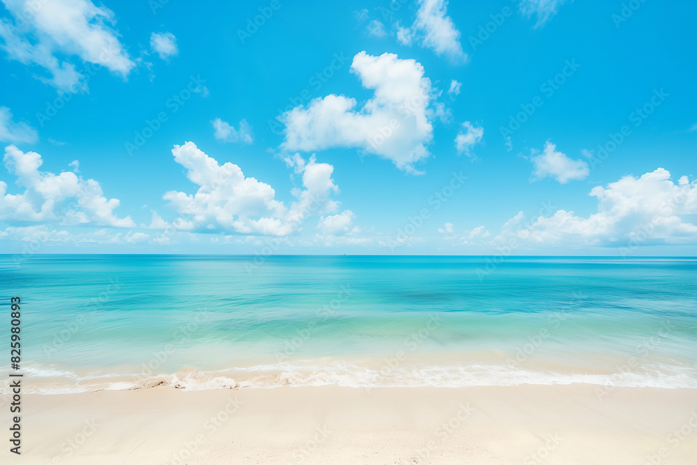 Sunlit Beach with Blue Sky and Ocean View Sunlit Beach with Blue Sky and Ocean View