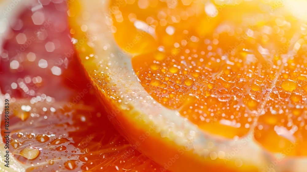 Citrus Delight - Close-Up Slice of Juicy Orange with Vibrant Segments Under Natural Light Citrus Delight - Close-Up Slice of Juicy Orange with Vibrant Segments Under Natural Light