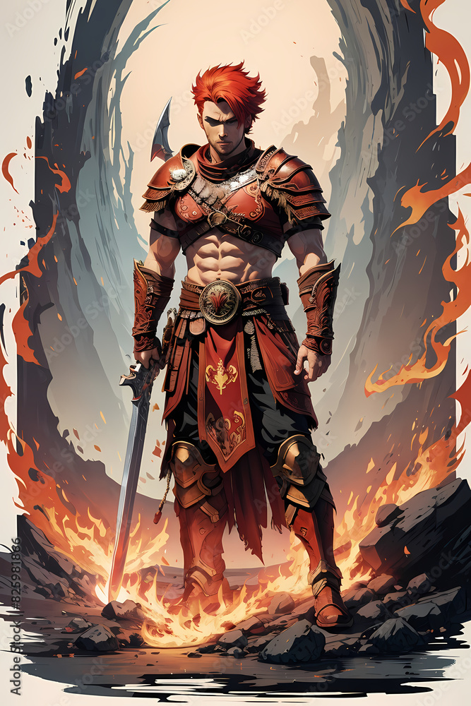 Fototapeta premium magic warrior hero character for stories games and designs
