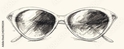 Sunglasses hand drawn sketch in doodle styl. vector simple illustration