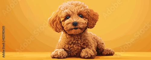Little cute toy poodle dog. vector simple illustration