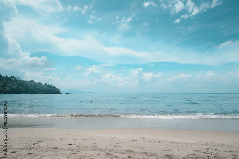 Sunny Beach with Blue Sky and Ocean View Sunny Beach with Blue Sky and Ocean View